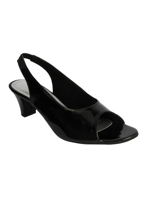 black leatherette back strap sandals - 13029863 - Very Small Image - 1