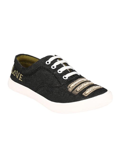black canvas laceup sneakers - 13032258 - Very Small Image - 1