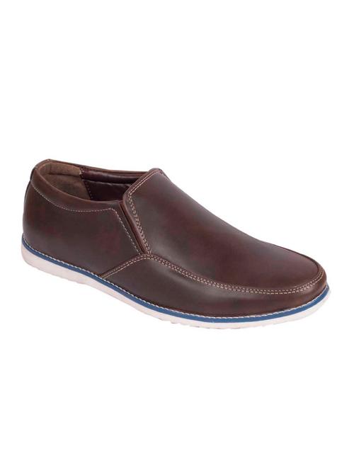 brown leatherette slip on shoe - 13038166 - Very Small Image - 1