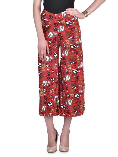 red printed palazzo - 1303981 - Very Small Image - 1
