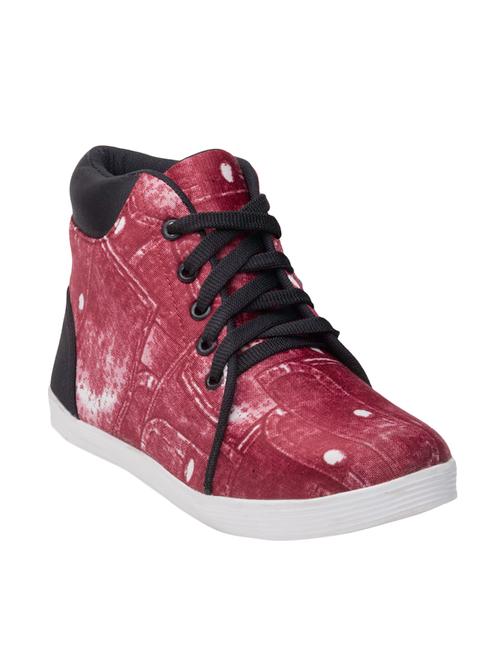 maroon canvas laceup sneakers - 13046881 - Very Small Image - 1