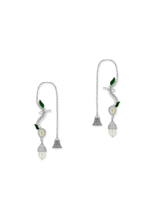 green silver cuff earrings - 13051499 - Very Small Image - 1