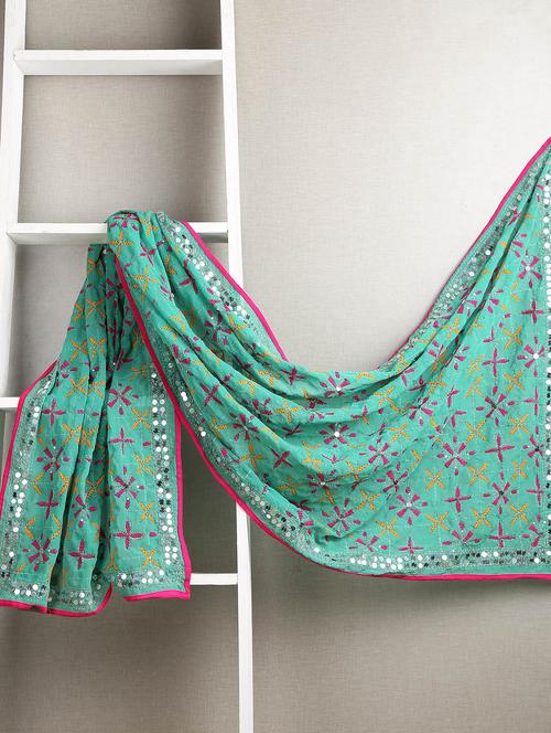 green georgette dupatta - 13052053 - Very Small Image - 1