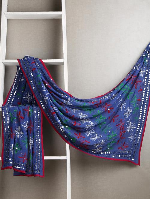 blue georgette dupatta - 13052122 - Very Small Image - 1
