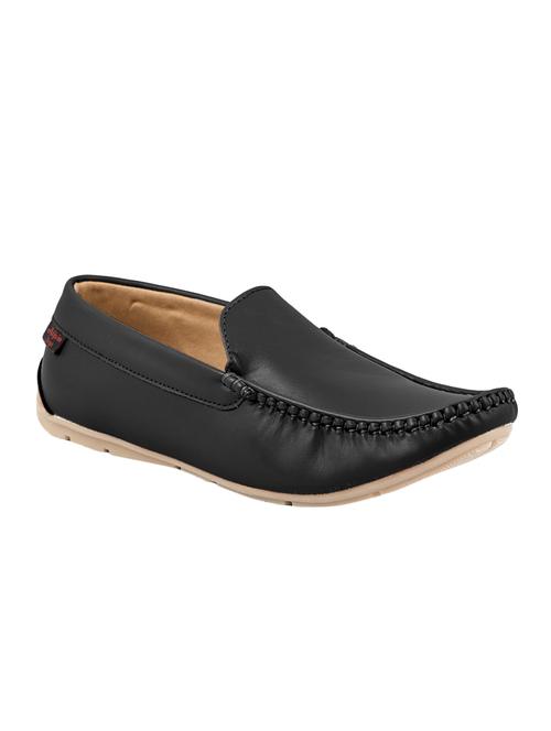 black leatherette slip on loafer - 13052603 - Very Small Image - 1