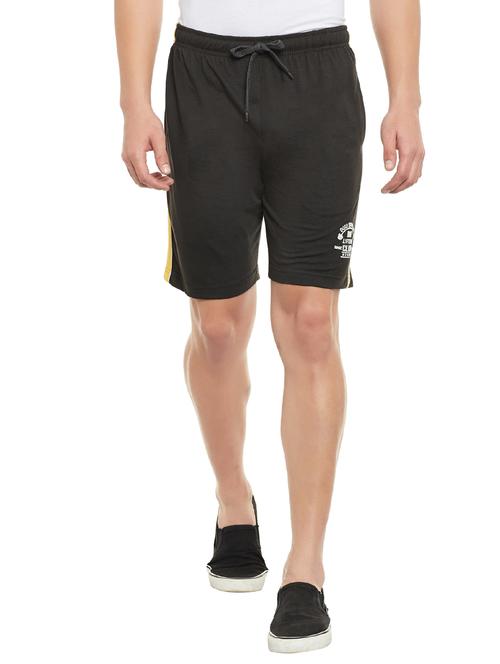 black cotton blend shorts - 13056423 - Very Small Image - 1