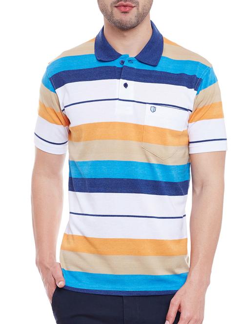 multicoloured cotton striped t-shirt - 13056460 - Very Small Image - 1