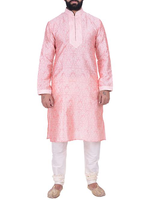 pink silk blend kurta pyjama set - 13057972 - Very Small Image - 1