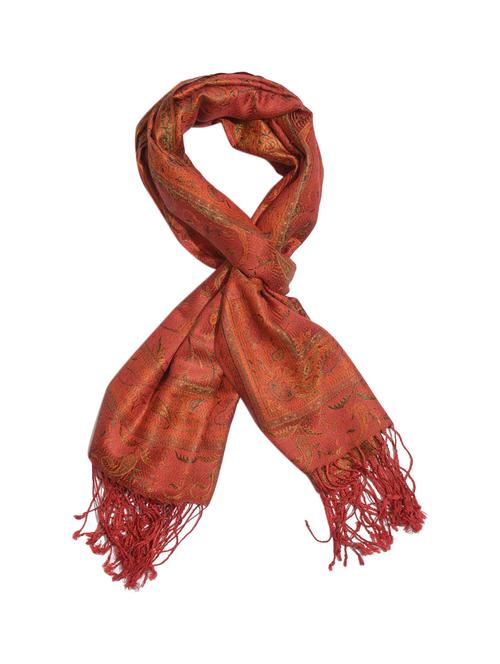 orange self designed dupatta - 13058595 - Very Small Image - 1