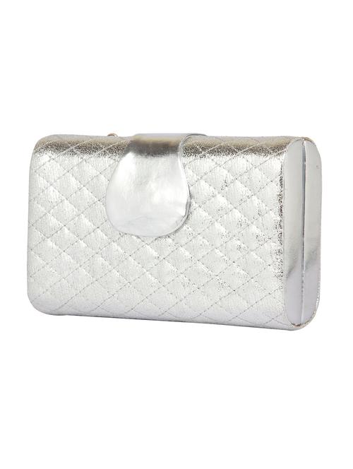 silver leatherette clutch - 13058950 - Very Small Image - 1