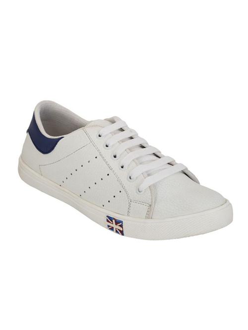 white leatherette lace up sneaker - 13059206 - Very Small Image - 1