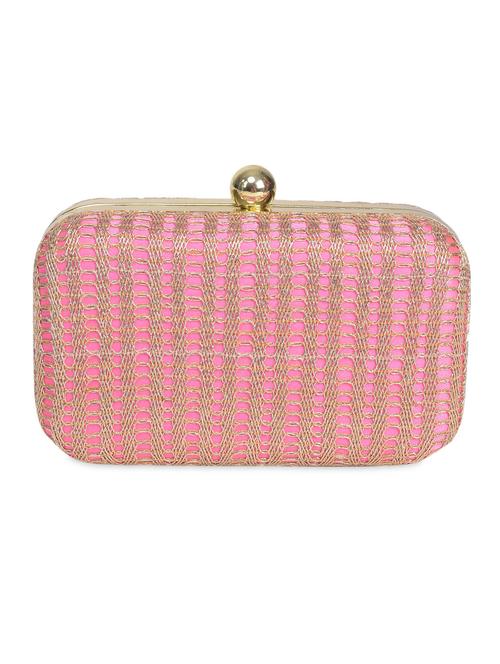 pink and gold embroidered clutch - 1306482 - Very Small Image - 1