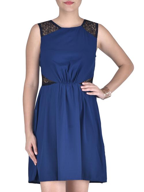 blue plain a-line dress - 1306490 - Very Small Image - 1