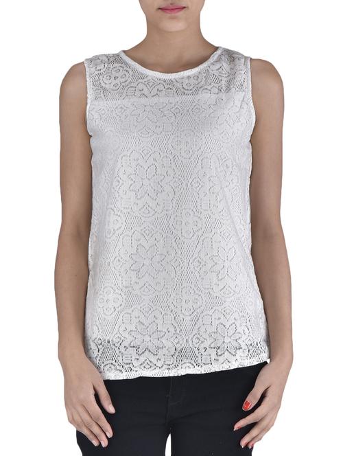 solid white net laced top - 1306578 - Very Small Image - 1