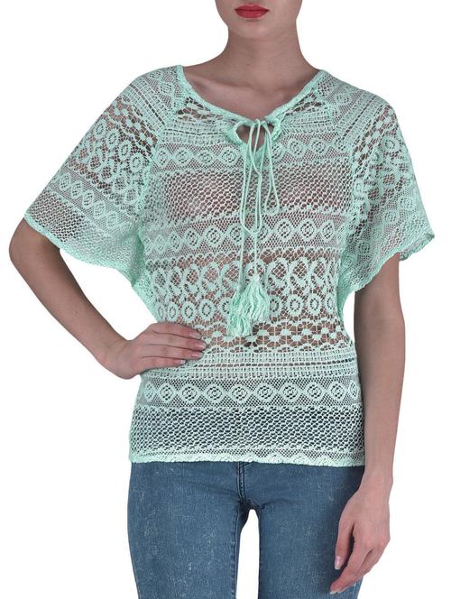 blue net laced top - 1306669 - Very Small Image - 1