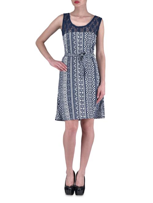 blue printed party wear dress - 1306695 - Very Small Image - 1