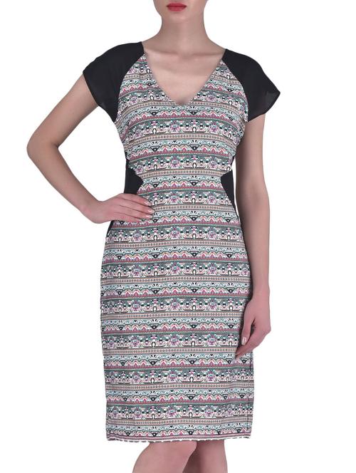 black printed party wear dress - 1306731 - Very Small Image - 1