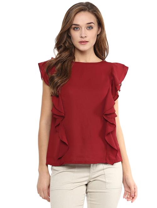 button-up back ruffled top - 13068143 - Very Small Image - 1