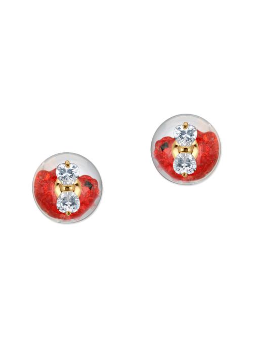 red metal studs earrings - 13069783 - Very Small Image - 1