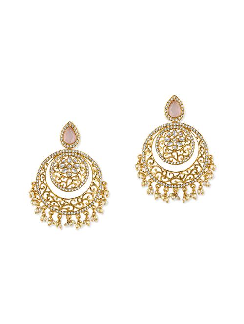 gold brass chandballi earrings - 13069841 - Very Small Image - 1
