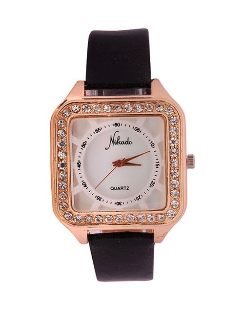 leatherette strap white dial watch - 13070627 - Very Small Image - 1