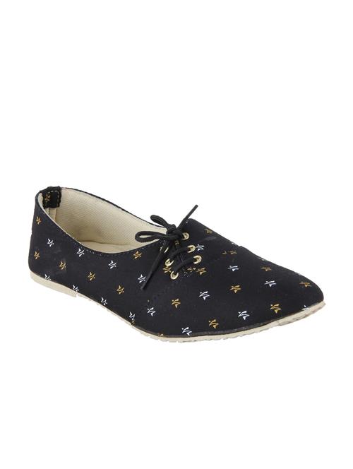 black fabric laceup casual shoes - 13073357 - Very Small Image - 1