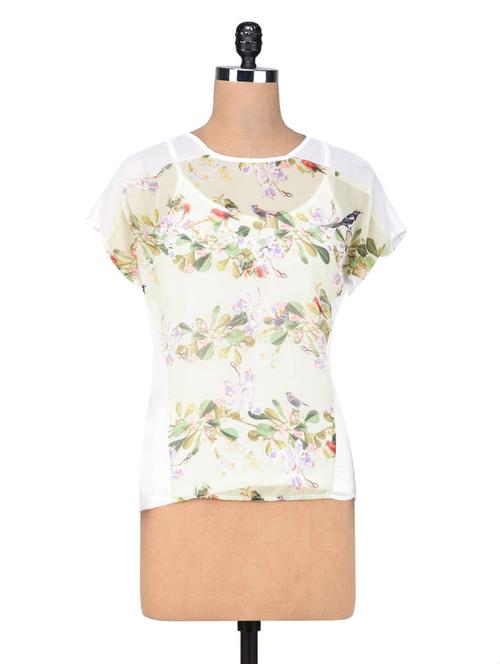 round neckline floral top - 1307425 - Very Small Image - 1