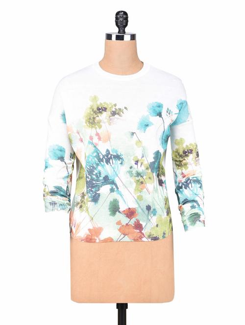 white polyester printed pullover - 1307451 - Very Small Image - 1