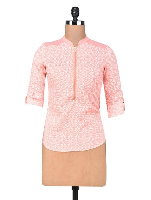 pink poly creep printed top - 1307466 - Very Small Image - 1