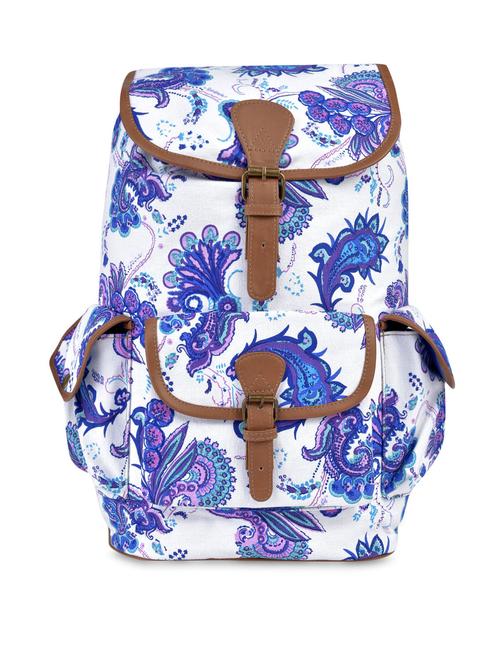 blue and white polycanvas printed backpack - 1307504 - Very Small Image - 1