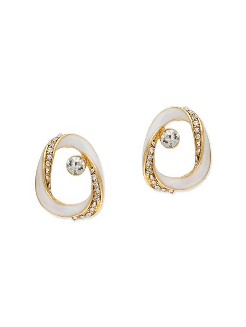 white metal studs earrings - 13075826 - Very Small Image - 1