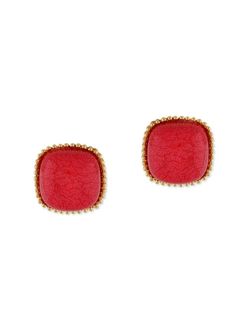 red metal studs earrings - 13075843 - Very Small Image - 1