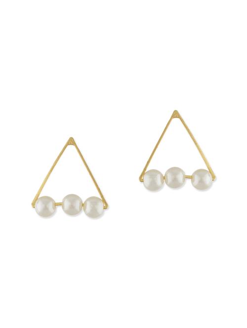 gold metal drop earrings - 13075855 - Very Small Image - 1