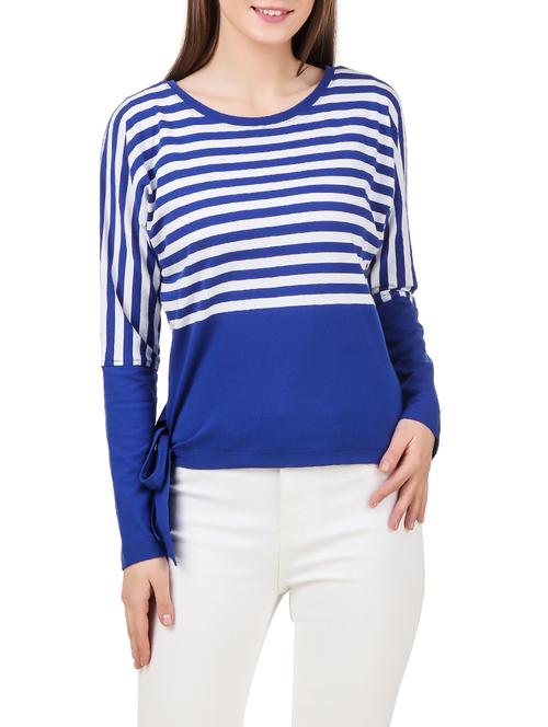 blue striped jersey regular top - 13078373 - Very Small Image - 1