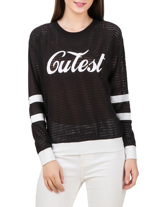black printed lace regular top - 13078383 - Very Small Image - 1