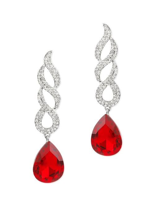 red metallic studded drop earrings - 1308028 - Very Small Image - 1