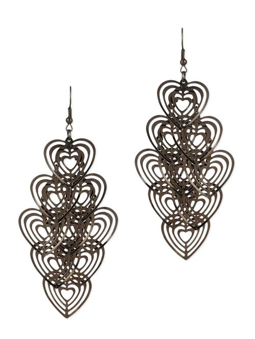 grey metallic studded drop earrings - 1308081 - Very Small Image - 1