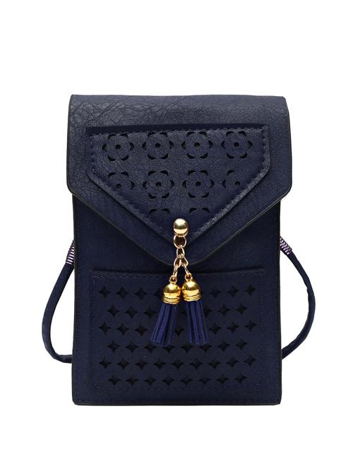 blue leatherette sling bag - 13085810 - Very Small Image - 1