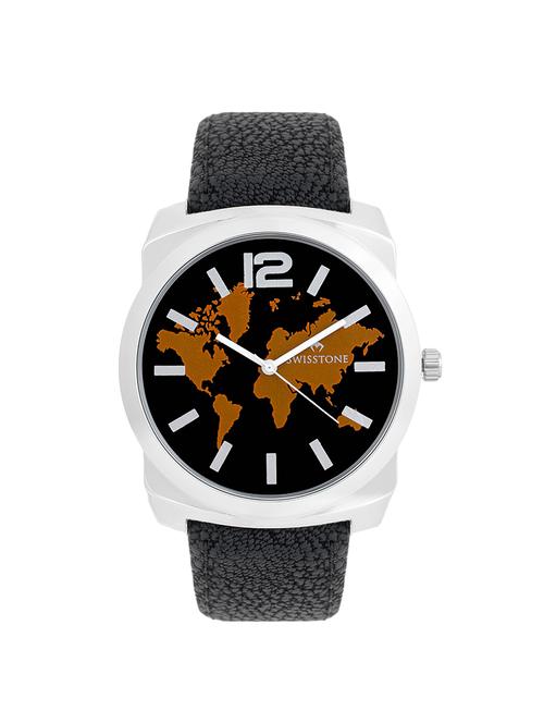 black round dail leaher analog watch - 13086221 - Very Small Image - 1