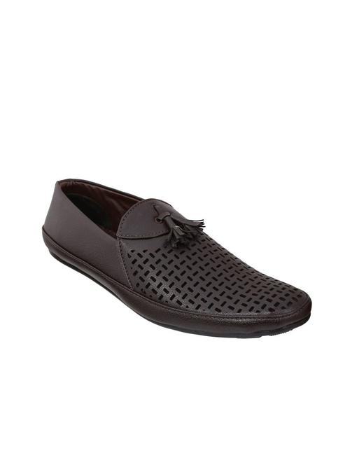 brown leatherette slip on loafer - 13095645 - Very Small Image - 1