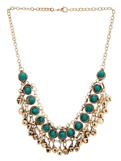 gold and turquoise tribal necklace - 13099858 - Very Small Image - 1