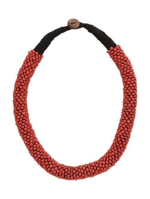 red beads embellished choker - 13099862 - Very Small Image - 1