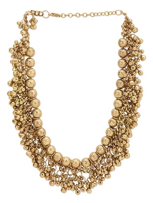 gold beaded brass necklace - 13099920 - Very Small Image - 1