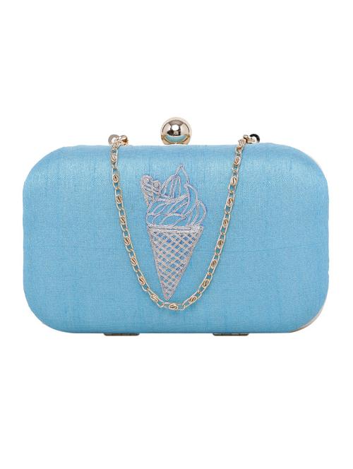 blue silk clutch - 13103501 - Very Small Image - 1