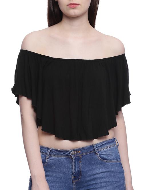 black cotton crop top - 13108146 - Very Small Image - 1