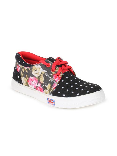 black fabric laceup sneakers - 13111748 - Very Small Image - 1