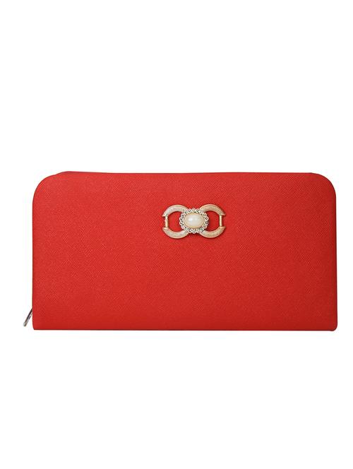 red synthetic leather clutch - 13111796 - Very Small Image - 1