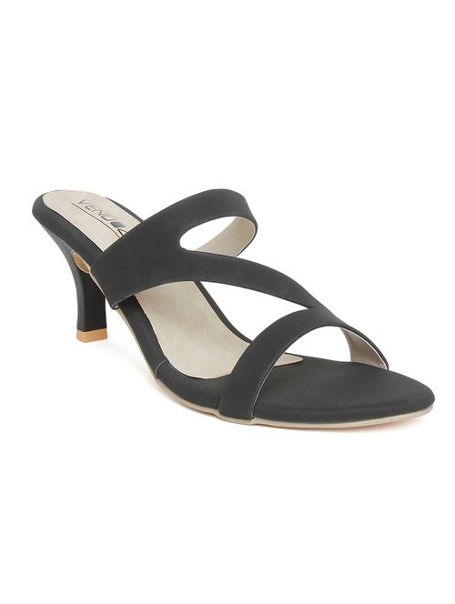 black leatherette slip on sandals - 13111905 - Very Small Image - 1
