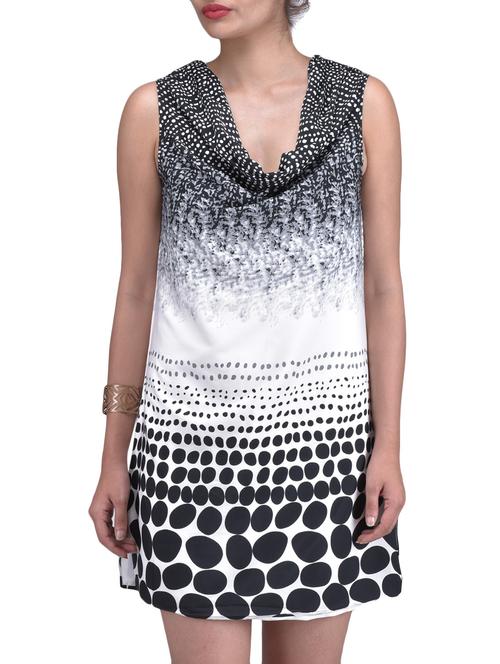 Monochrome dotted poly crepe dress - 1311224 - Very Small Image - 1