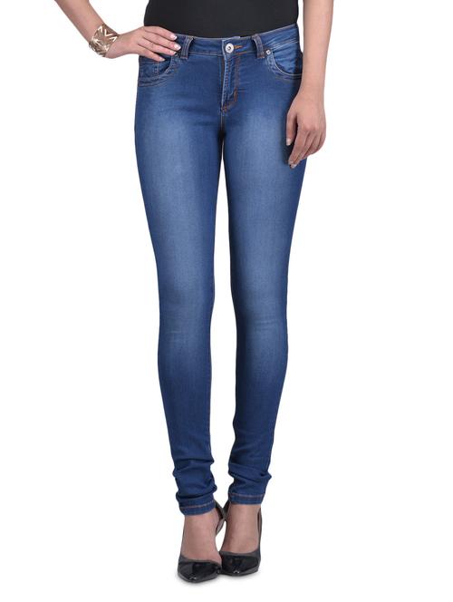 blue stone washed denim lycra jeans - 1311244 - Very Small Image - 1